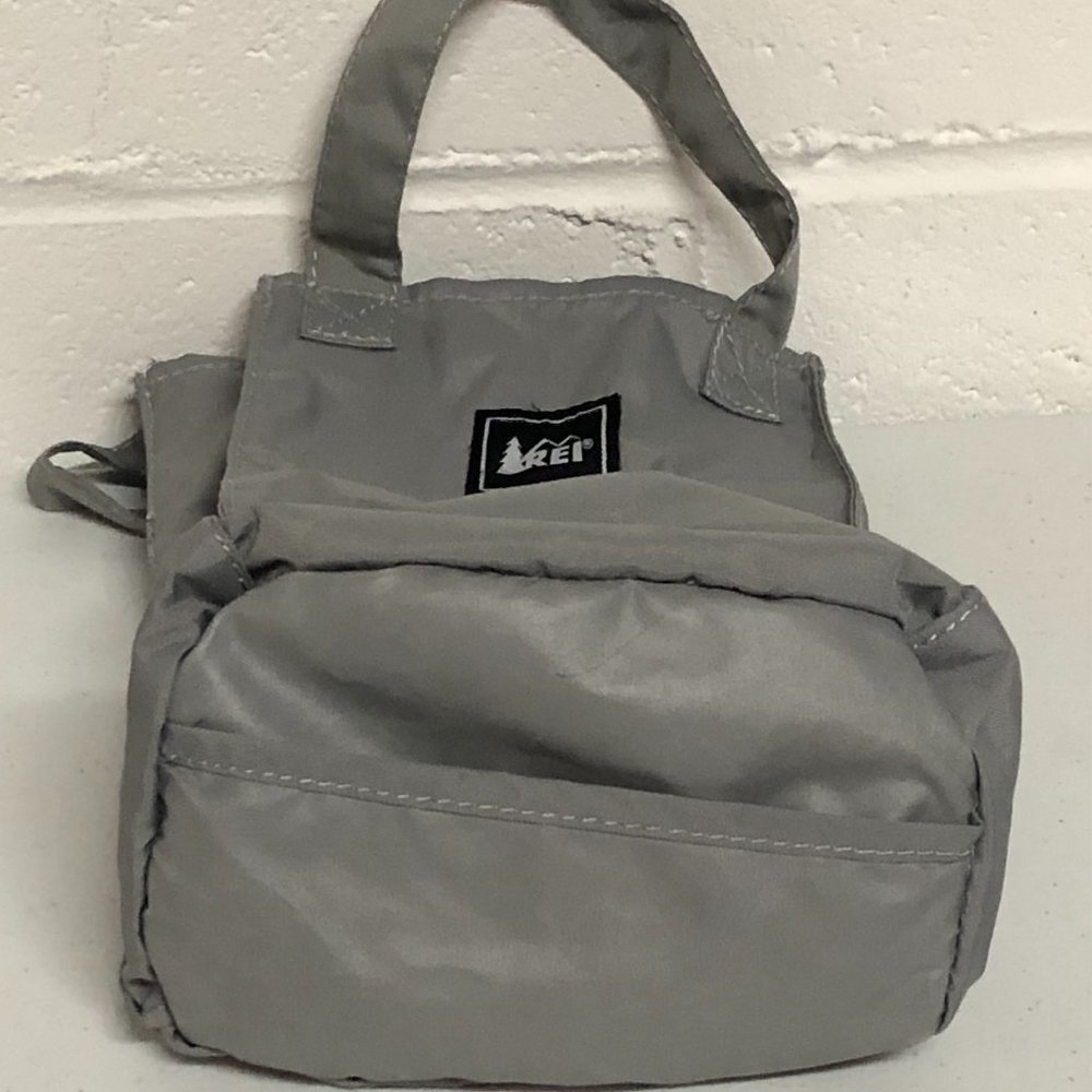 REI Packable Tote Bag Gray 11 x 6 in Vintage Camping Hiking Outdoors Co-Op - Picture 3 of 6
